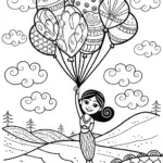 Jasmine’s Whimsical Balloon Adventure Coloring Page