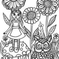 Alice in Wonderland Coloring Page