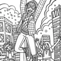 Miles Morales’ Spider-Swinging Dance Party Coloring Page