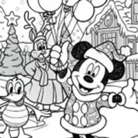 Mickey Mouse and Friends’ Christmas Parade Coloring Page