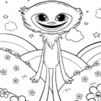 Huggy Wuggy’s Dreamland Journey Coloring Page
