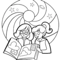 Celestial Anime Astronomers Coloring Page