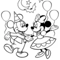 Mickey and Minnie’s Halloween Dance Party Coloring Page