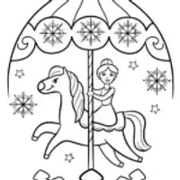 Elsa’s Enchanted Ice Carousel Coloring Page