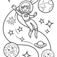 Barbie’s Dreamy Space Adventure Coloring Page