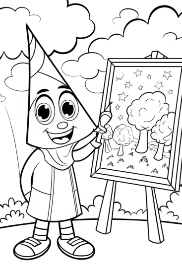 A coloring page of Lightning Bolt Nature Art Coloring Page