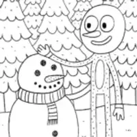 Huggy Wuggy’s Snowy Adventure Coloring Page