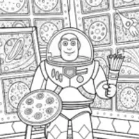 Buzz Lightyear’s Cosmic Art Studio Coloring Page