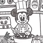 Mickey Mouse’s Culinary Adventure Coloring Page