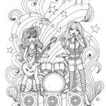 Bratz Dolls Jam Session Coloring Page