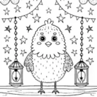 Chick’s Enchanted Lantern Festival Coloring Page