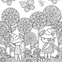 Rainbow Friends’ Garden of Wishes Coloring Page