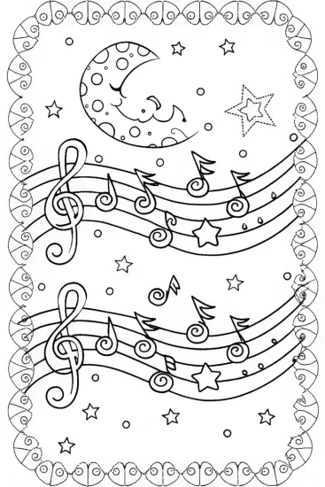 A coloring page of Starry Sky Serenade Coloring Page