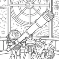 Buzz Lightyear’s Galactic Observatory Coloring Page