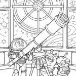 Buzz Lightyear’s Galactic Observatory Coloring Page