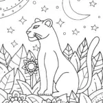 The Cosmic Guardian Coloring Page