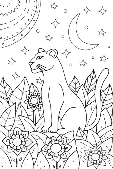 A coloring page of The Cosmic Guardian Coloring Page