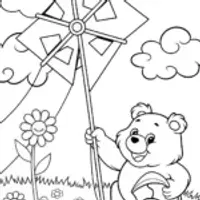 Care Bears at the Enchanted Windmill Coloring Page