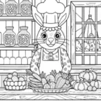 Bunny Chef’s Delight Coloring Page