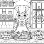 Bunny Chef’s Delight Coloring Page