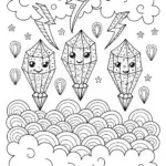 Lightning Bolt Race Through Fantasy Islands Coloring Page