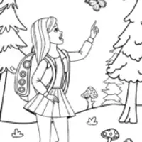 Barbie’s Nature Adventure Coloring Page