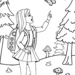 Barbie’s Nature Adventure Coloring Page