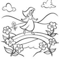 Jasmine Dancing on the Blossom Bridge Coloring Page