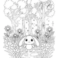 Cinnamoroll’s Dreamy Garden Adventure Coloring Page