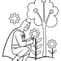 Batman in a Gadget Garden Coloring Page
