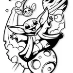 Baby Yoda’s Galactic Space Ride Coloring Page