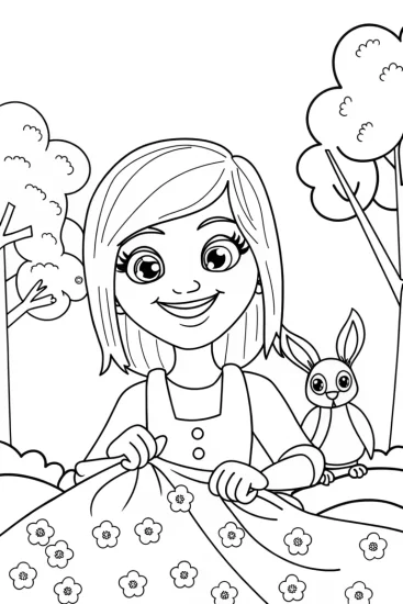 A coloring page of Mirabel’s Magical Fabric Garden Coloring Page