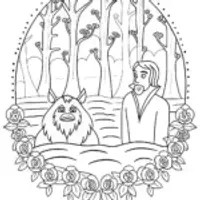 The Beast’s Transformation Reflection Coloring Page