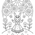 Kuromi’s Cosmic Garden Party Coloring Page