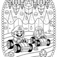Mario Kart Treasure Hunt Coloring Page