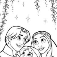 Madrigal Family Under the Stars Coloring Page