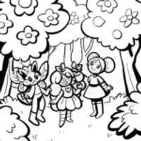 Rainbow High Adventurers in a Magical Forest Coloring Page
