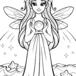 The Fairy Oracle at the Crystal Cove Coloring Page