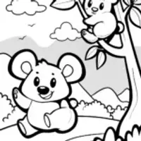Bouncing in Joy Coloring Page