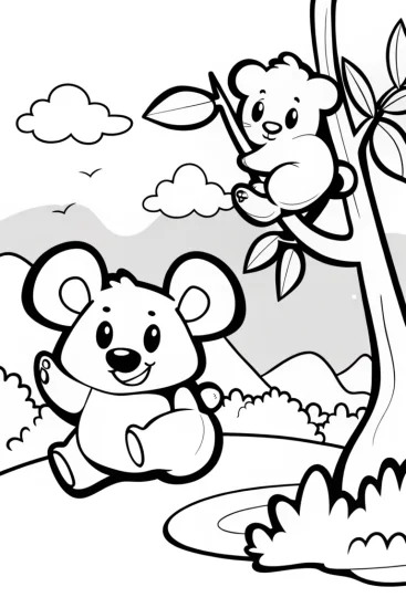 A coloring page of Bouncing in Joy Coloring Page