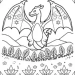 Charizard’s Magical Fire Dance Coloring Page