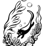 Black Panther Underwater Explorer Coloring Page