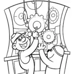 Luigi’s Wacky Invention Workshop Coloring Page