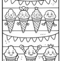 Ice Cream Cone Sports Day Coloring Page