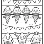 Ice Cream Cone Sports Day Coloring Page