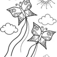 Butterfly Kites in the Breeze Coloring Page