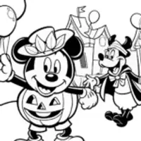 Mickey Mouse Halloween Costume Coloring Page