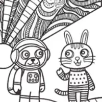 Galactic Superhero Squad Coloring Page