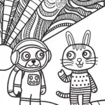 Galactic Superhero Squad Coloring Page