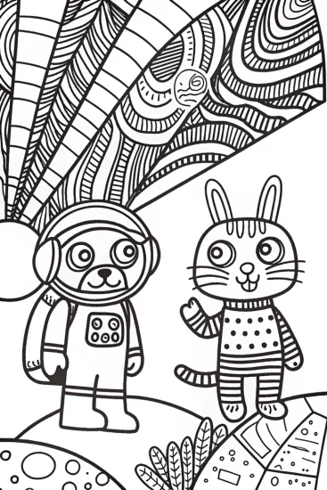 A coloring page of Galactic Superhero Squad Coloring Page